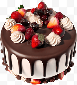 巧克力奶油蛋糕图片_草莓巧克力奶油蛋糕