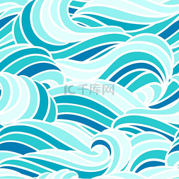 蓝色背景条纹图片_无缝波浪图案具有海洋河流或水纹