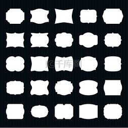 静中荷模板下载图片_空白框架标签不同形状的空纸装饰