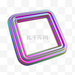 方形酸性图片_3DC4D立体幻彩方形流体装饰