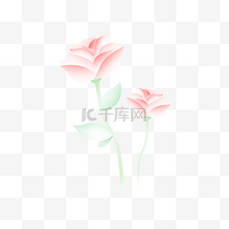 玫瑰花素材图片_弥散渐变清新玫瑰花