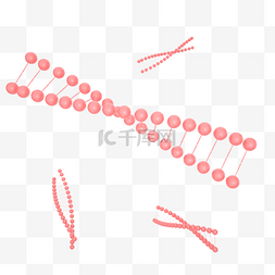 粉红色3D分子结构分子链