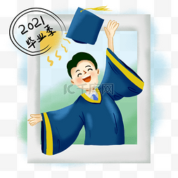 毕业照片图片_2021年大学生毕业季单人丢帽子毕