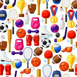 足球与篮球图片_与体育图标的无缝模式。