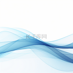 曲线形风格图片_蓝色曲线线条科技元素