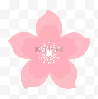 卡通樱花粉色花蕊花瓣