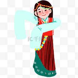 跳舞的藏族女孩