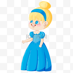 艾莎裙子图片_金发蓝色裙子童话公主人物