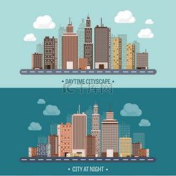 旅行地区图片_Vector illustration. Set of city silhouettes.