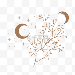 月亮雪图片_树月亮风景图片棕色