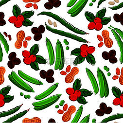 芸豆蹄花图片_豆类和豆类背景与新鲜水果和烤咖