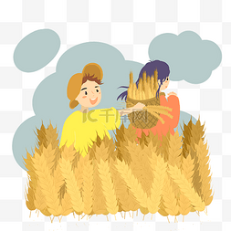 芒种丰收麦子农民