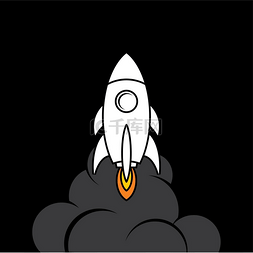云服务png图片_太空火箭航天飞机标志标识。