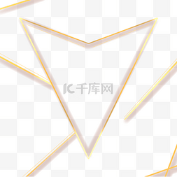 简约风格线条背景图片_对称三角抽象几何金色边框