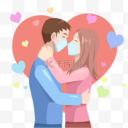 国际拥抱日图片_covid 19新的coronavirus夫妇亲吻拥抱