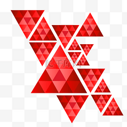 抽象几何三角形形状边框红色