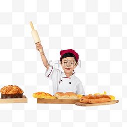 厨师儿童图片_制作面包的儿童