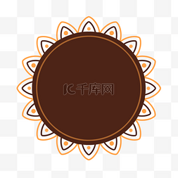 卡通圆形物品图片_印度乌加迪棕色圆形装饰