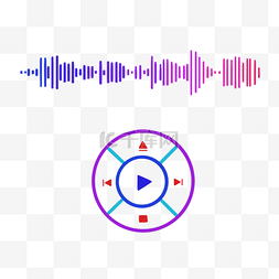 彩色音乐播放器图片_紫红色渐变音乐播放器