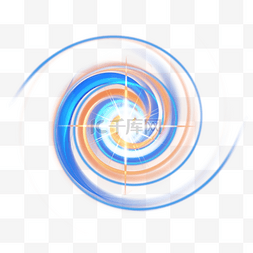 圈光效图片_抽象光效蓝色橙色螺旋样式