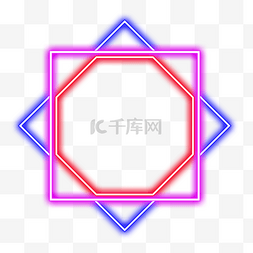 横幅几何元素图片_方块几何霓虹光效线条边框