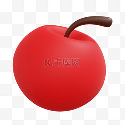 苹果c4d图片_3DC4D立体水果红苹果