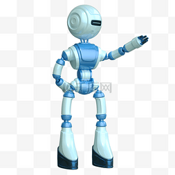 智能3d机器人图片_C4D立体3D蓝色智能AI机器人