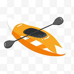 灰色桨橙色单人皮划艇剪贴画