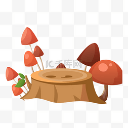彩色树墩蘑菇