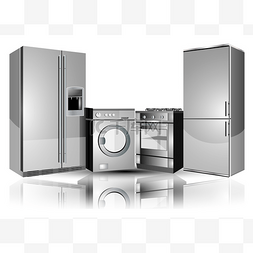 灰洗衣机图片_设备: 冰箱，洗衣机，炉.