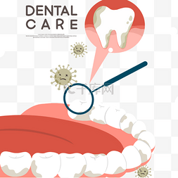 检查牙齿图片_牙科检查牙齿矢量元素