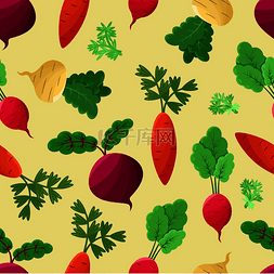 瑞典人图片_蔬菜背景矢量插图与绿芽，五颜六