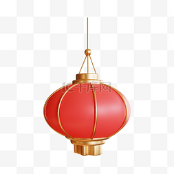 3D新年灯笼红色喜庆装饰