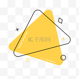 边框大色块图片_黄色三角形几何促销标签