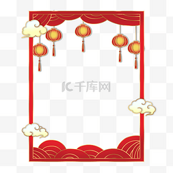 春节新年中式浮雕国潮边框