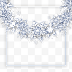蓝色雪花纹理背景图片_闪烁光亮冬天雪花边框