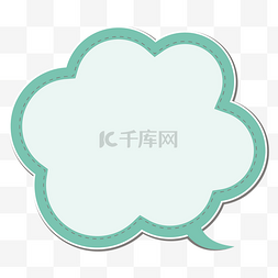 绿色极简图片_绿色简约云朵对话框