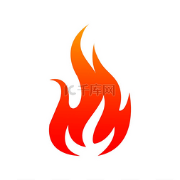 红色火焰图标图片_燃烧的火焰孤立的图标。