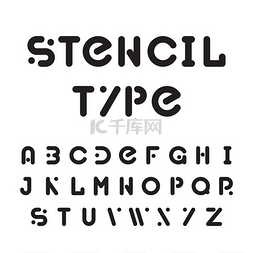 模板字体或字体，黑色模块化圆形