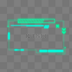 科技边框霓虹灯图片_赛博朋克线条边框