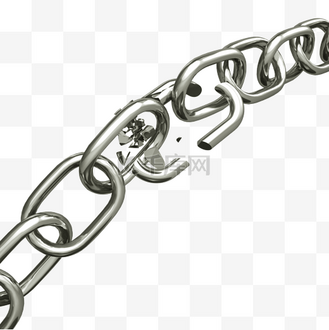 金属记分3D素材模型_C4D仿真金属锁链链条链子破碎