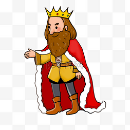 国王人物卡通棕色胡子