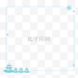 雪花文本框图片_微信新媒体冬季雪树边框
