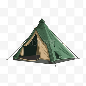 带门孤立卡通图标的旅行庇护所