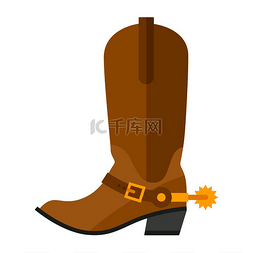 棕色物体图片_牛仔靴的插图狂野的西部物体游戏