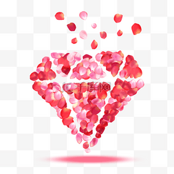 红色抽象花瓣女性钻石
