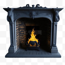 壁炉取暖图片_卡通手绘取暖壁炉