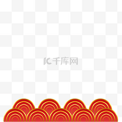 红色冠子图片_中式弧形底边装饰春节新年新春