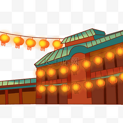 庙会元素图片_新年春节过年庙会街景古代中国风