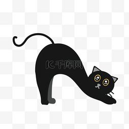 拉伸器械图片_一只伸展的黑猫